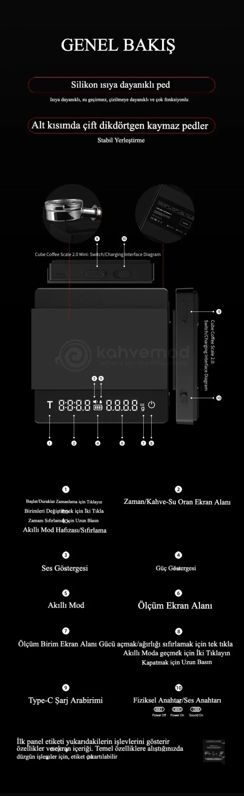 MHW-3BOMBER Cube 2.0 Mini Kahve Tartısı
